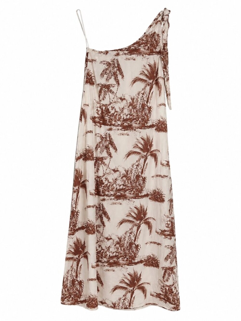Touche Tropical Print One Shoulder Maxi Dress Strap Flowing Beach Resort Size S